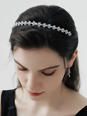 Moda kaliteli zirkonya zirkon düğün gelin kafa el yapımı gelin parti Hairband kadınlar için günlük başlığı başlığı