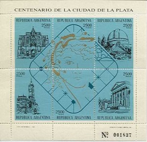 Sello postal conmemorativo del centenario de la fundación de La Plata