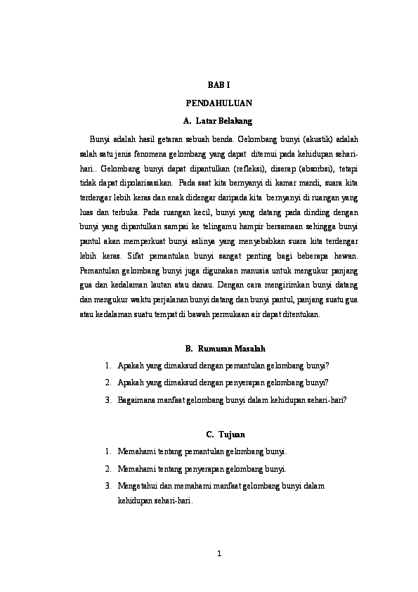 First page of “Pemantulan Bunyi”