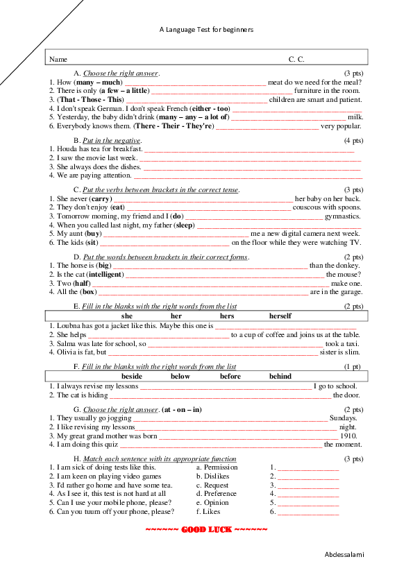 First page of “C.C. Lge Test 18”