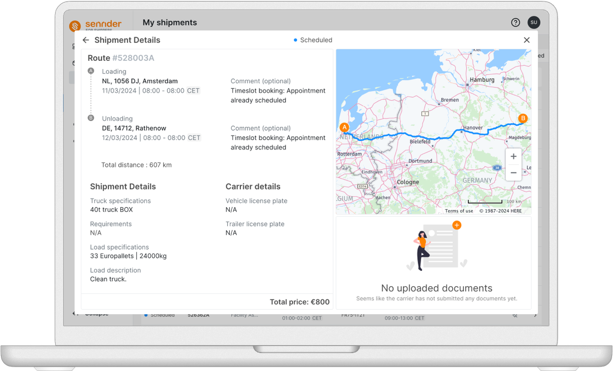 Shipment details-sennder
