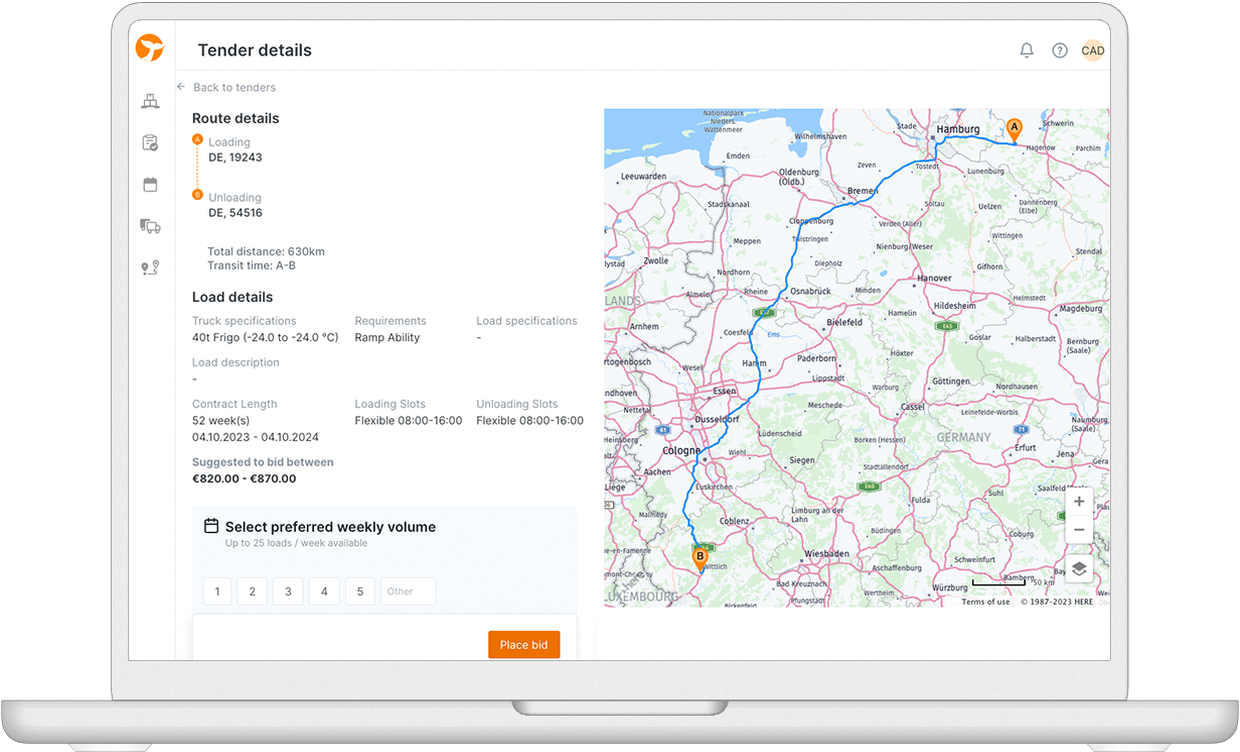 orcas tender detail screenshot