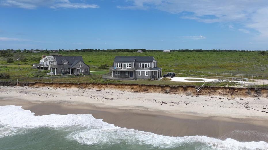 Aerial view of a property very close to the ocean