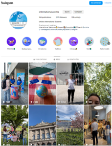 Capture écran du compte @internationalunistra