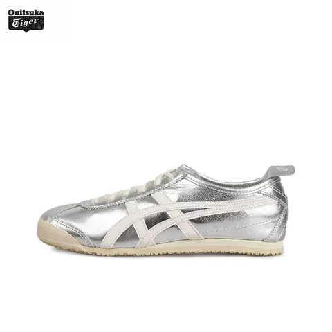 Asics Onitsuka Tiger MEXICO 66 Original Shoes Classic  Tiger Onitsuka Women Men Sneaker Lightweight Silver White