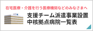 支援チーム派遣事業設置中核拠点病院一覧表