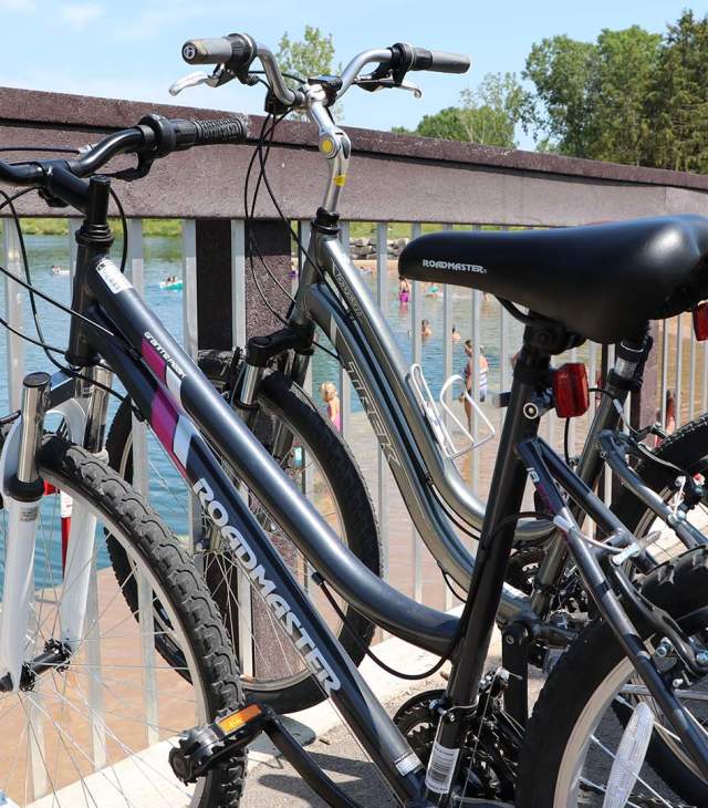 Bikes parked off of the Duck Creek Swimming area