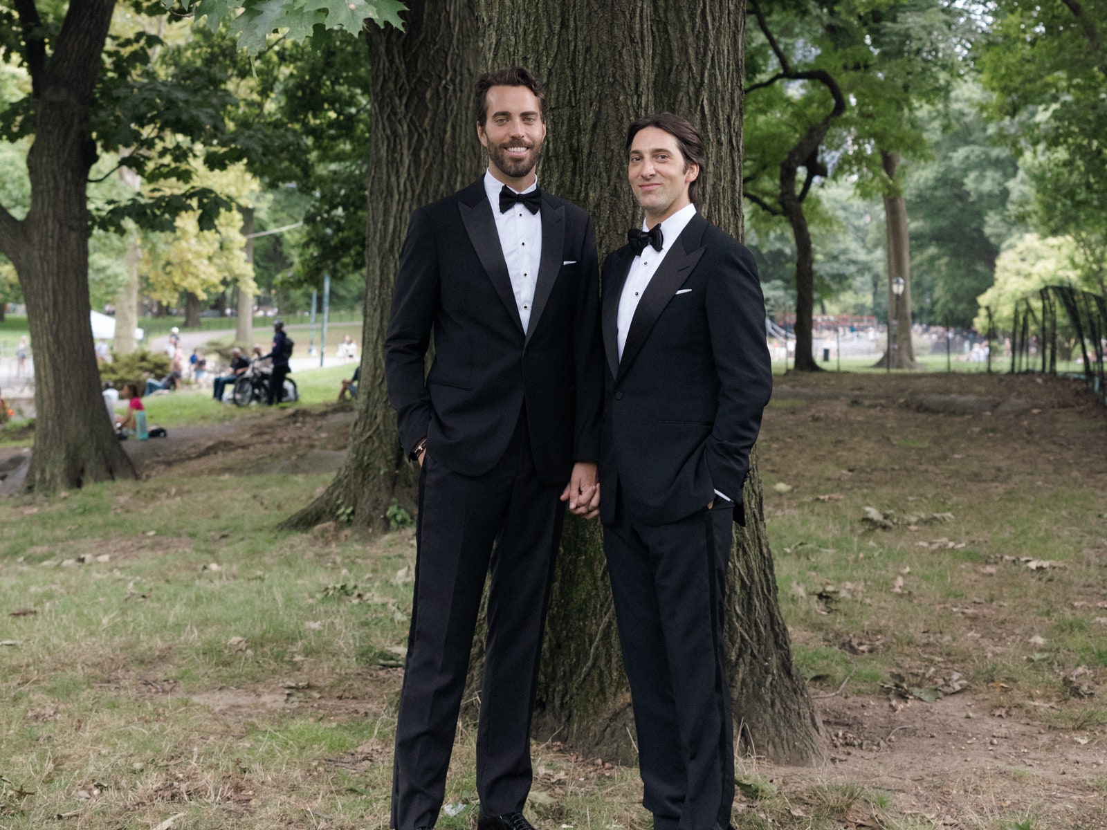 The Grooms Wore Armani, Tom Ford, Versace, and Balmain for Their Wedding in the Central Park Zoo