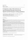 Research paper thumbnail of Comparative study of the relevance of musculoskeletal disorders between the Spanish and the European working population