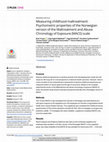 Research paper thumbnail of Measuring childhood maltreatment: Psychometric properties of the Norwegian version of the Maltreatment and Abuse Chronology of Exposure (MACE) scale