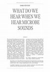 Research paper thumbnail of Emre Sunter: WHAT DO WE HEAR WHEN WE HEAR MICROBE SOUNDS