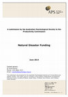 Research paper thumbnail of Natural disaster funding a submission by the Australian Psychological Society to the Productivity Commission