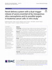 Research paper thumbnail of Novel delivery system with a dual–trigger release of savory essential oil by mesoporous silica nanospheres and its possible targets in leukemia cancer cells: in vitro study