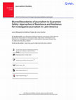 Research paper thumbnail of Blurred Boundaries of Journalism to Guarantee Safety: Approaches of Resistance and Resilience for Investigative Journalism in Latin America