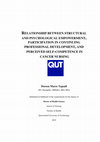 Research paper thumbnail of Relationship between Structural and Psychological Empowerment, Participation in Continuing Professional Development and Perceived Self-Competence in Cancer Nursing