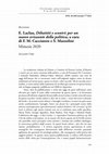 Research paper thumbnail of Recensione E. Laclau, Dibattiti e scontri: per un nuovo orizzonte della politica, a cura di F. M. Cacciatore e S. Mazzolini Mimesis 2020