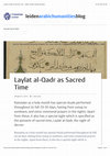 Research paper thumbnail of "Laylat al-Qadr as Sacred Time", Leiden Arabic Humanities Blog, 2023.