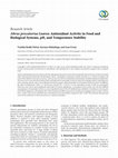 Research paper thumbnail of Abrus precatorius Leaves: Antioxidant Activity in Food and Biological Systems, pH, and Temperature Stability