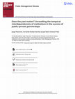 Research paper thumbnail of Does the past matter? Unravelling the temporal interdependencies of institutions in the success of public-private partnerships