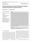 Research paper thumbnail of Renewable energy public-private partnerships in developing countries: Determinants of private investment