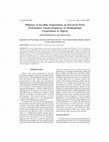 Research paper thumbnail of Influence of Sex-Role Expectations on Perceived Work Performance Among Employees in Multinational Corporations in Nigeria