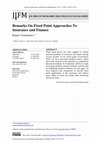 Research paper thumbnail of Remarks On Fixed Point Approaches To Insurance and Finance