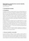 Research paper thumbnail of Notas básicas; economía de los recursos naturales, conceptos y métodos