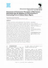 Research paper thumbnail of Assessment of Contractors' Perception of Risk Factors Associated with the Adoption of E- Procurement in Contracting Firms in Kaduna State, Nigeria