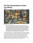 Research paper thumbnail of On The Communism of Jean-Luc Nancy