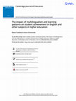 Research paper thumbnail of The impact of multilingualism and learning patterns on student achievement in English and other subjects in higher education