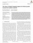 Research paper thumbnail of The choice of inflation targeting regimes for inclusive growth: Lessons from southern countries