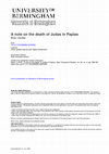 Research paper thumbnail of A Note on the Death of Judas in Papias