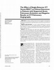 Research paper thumbnail of The Effect of Single-Detector CT Versus MDCT on Clinical Outcomes in Patients with Suspected Acute Pulmonary Embolism and Negative Results on CT Pulmonary Angiography