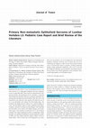 Research paper thumbnail of Primary Non-metastatic Epithelioid Sarcoma of Lumbar Vertebra L3. Pediatric Case Report and Brief Review of the Literature