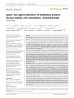 Research paper thumbnail of Quality and capacity indicators for hospitalized pediatric oncology patients with critical illness: A modified delphi consensus