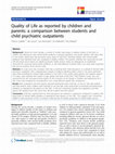 Research paper thumbnail of RESEARCH Open Access Quality of Life as reported by children and parents: a comparison between students and