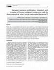 Research paper thumbnail of Baicalein restrains proliferation, migration, and invasion of human malignant melanoma cells by down-regulating colon cancer associated transcript-1