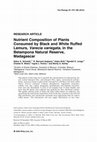 Research paper thumbnail of Nutrient composition of plants consumed by black and white ruffed lemurs, Varecia variegata, in the Betampona Natural Reserve, Madagascar