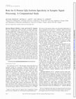 Research paper thumbnail of Role for G protein Gbetagamma isoform specificity in synaptic signal processing: a computational study