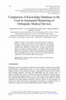 Research paper thumbnail of Comparison of Knowledge Databases to Be Used in Automated Monitoring of Orthopedic Medical Devices