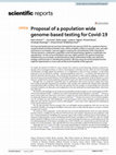 Research paper thumbnail of Proposal of a population wide genome-based testing for Covid-19