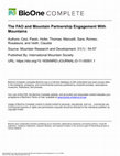 Research paper thumbnail of The FAO and Mountain Partnership Engagement With Mountains