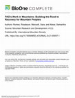 Research paper thumbnail of FAO's Work in Mountains: Building the Road to Recovery for Mountain Peoples