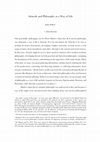 Research paper thumbnail of Aristotle and Philosophy as a Way of Life