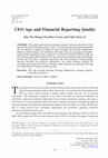 Research paper thumbnail of CEO Age and Financial Reporting Quality