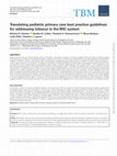 Research paper thumbnail of Translating pediatric primary care best practice guidelines for addressing tobacco in the WIC system