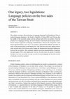 Research paper thumbnail of One Legacy, Two Legislations: Language policies on the two sides of the Taiwan Strait