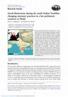 Research paper thumbnail of Social distinctions during the south Indian Neolithic: changing mortuary practices in a late prehistoric cemetery at Maski