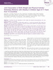 Research paper thumbnail of Joint association of birth weight and physical activity/sedentary behavior with obesity in children ages 9-11 years from 12 countries