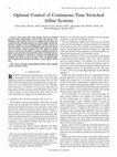 Research paper thumbnail of Optimal Control of Continuous-Time Switched Affine Systems